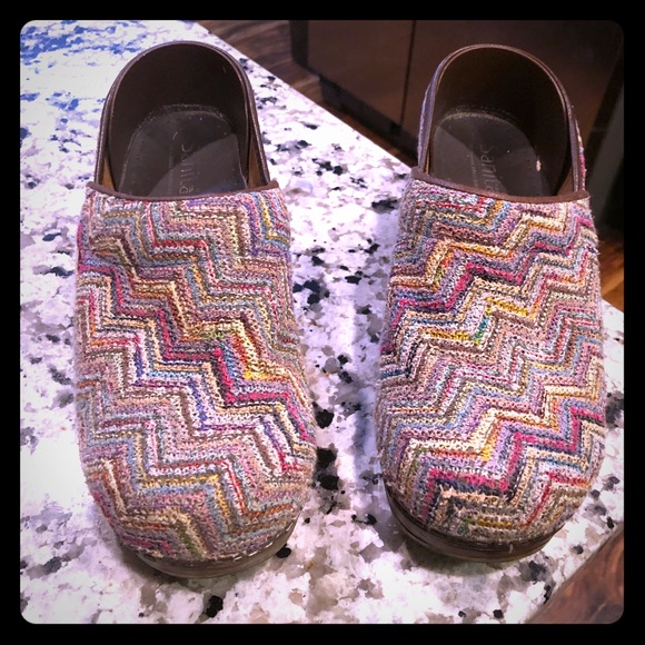 Sanita Shoes - Sanita Danish Clogs Woven textured fabric 38